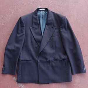 Yves Saint Laurent Men Sport Coat Blazer Jacket 40 Reg Double Breasted Vtg Ysl